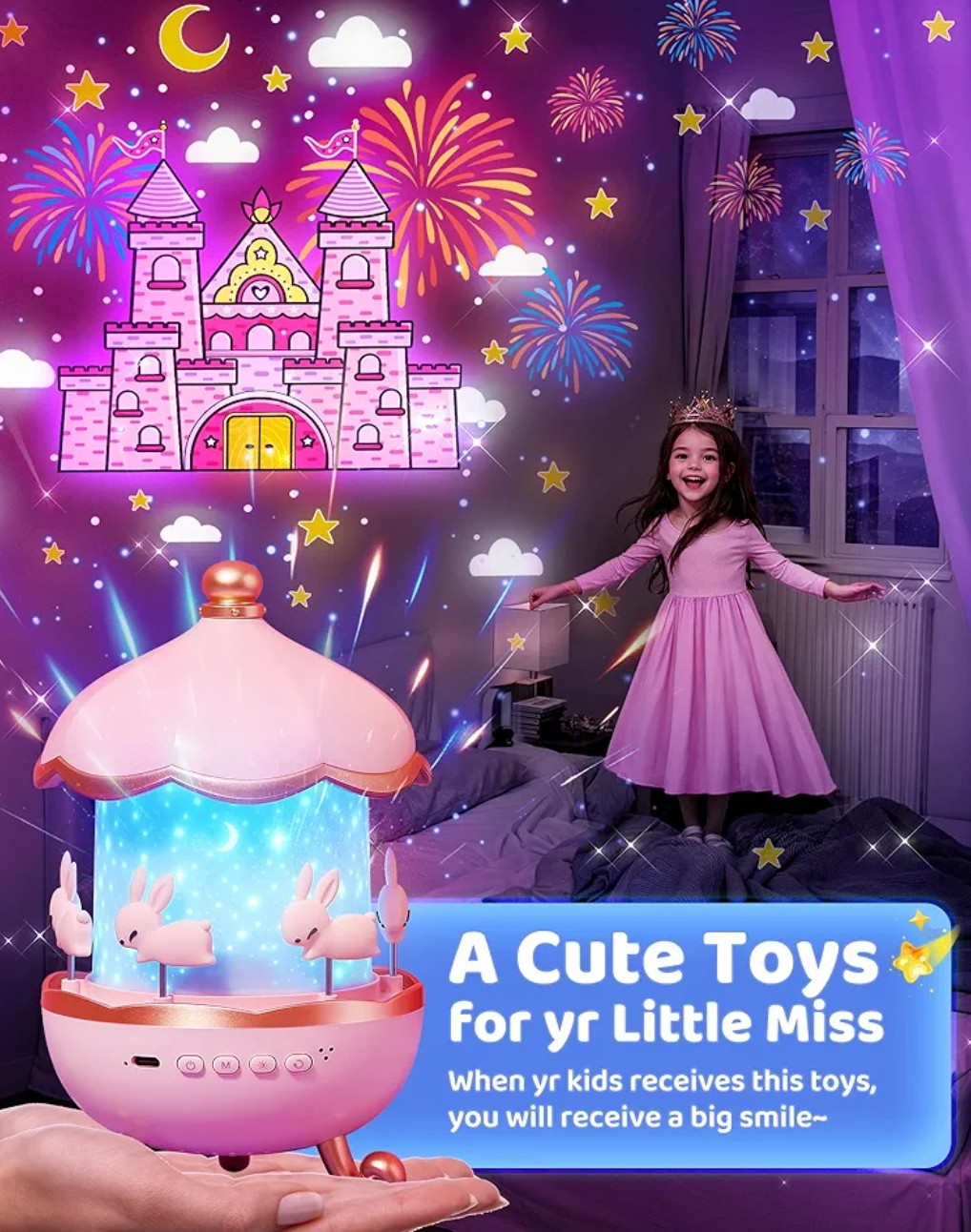 Bunny’s Carousel Rotating LED Night Light